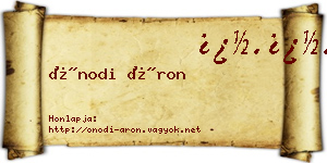 Ónodi Áron névjegykártya