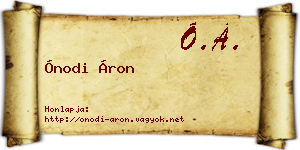 Ónodi Áron névjegykártya